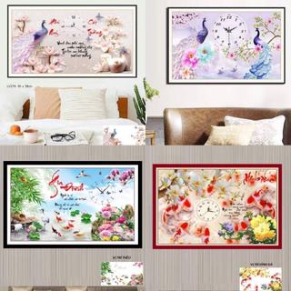 Tranh thêu chữ thập Đồng Hồ , tranh chưa thêu