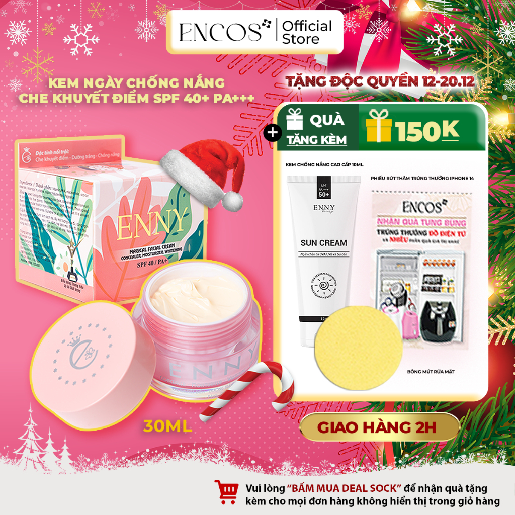 Kem Face Ban Ngày Magic ENNY Dưỡng Trắng Chống Nắng Và Make Up Tặng 3 Quà