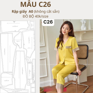 Rập giấy a0 đồ bộ mặc nhà mã c26