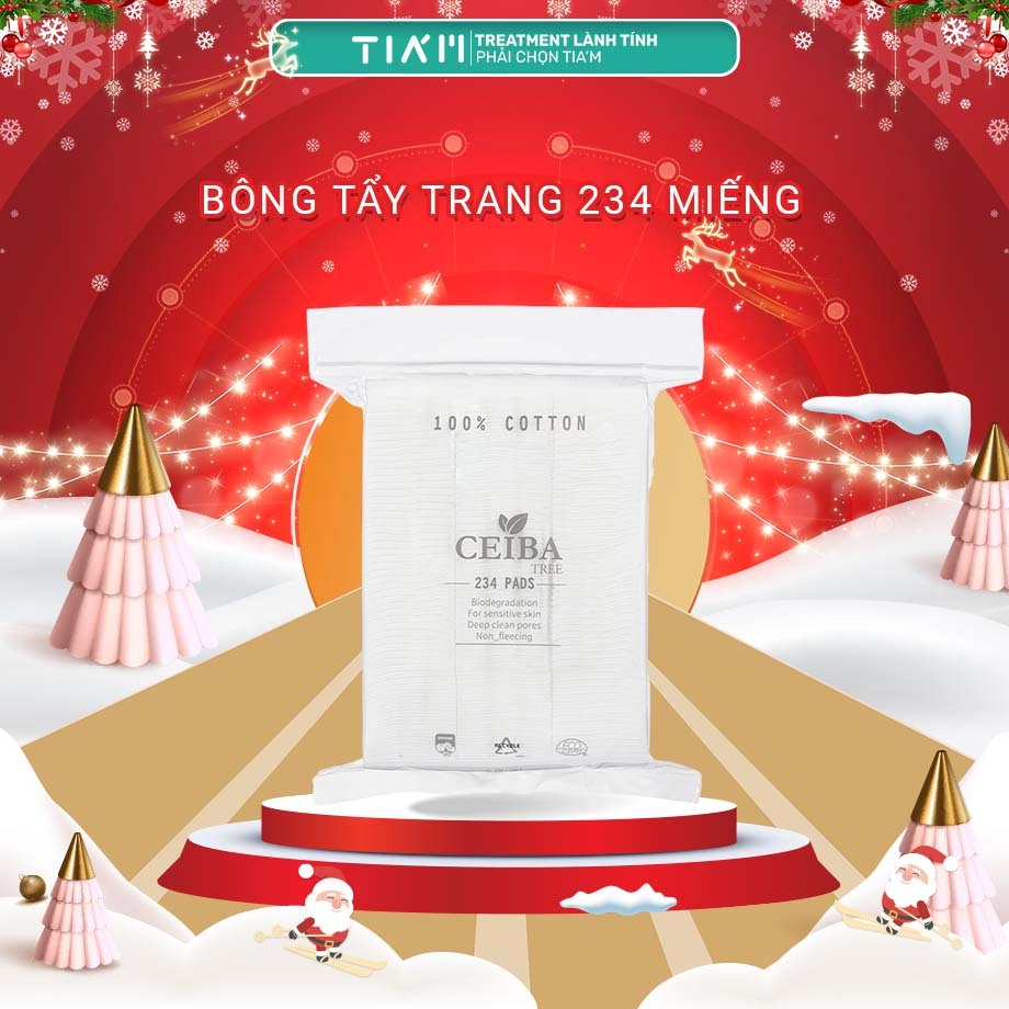 Bông Tẩy Trang Ceiba Tree Siêu Mềm Mịn Không Xơ Bông 234 miếng