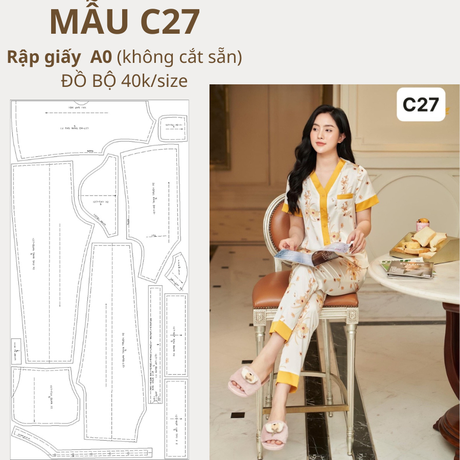 RẬP GIẤY A0 ĐỒ BỘ MẶC NHÀ MÃ C27