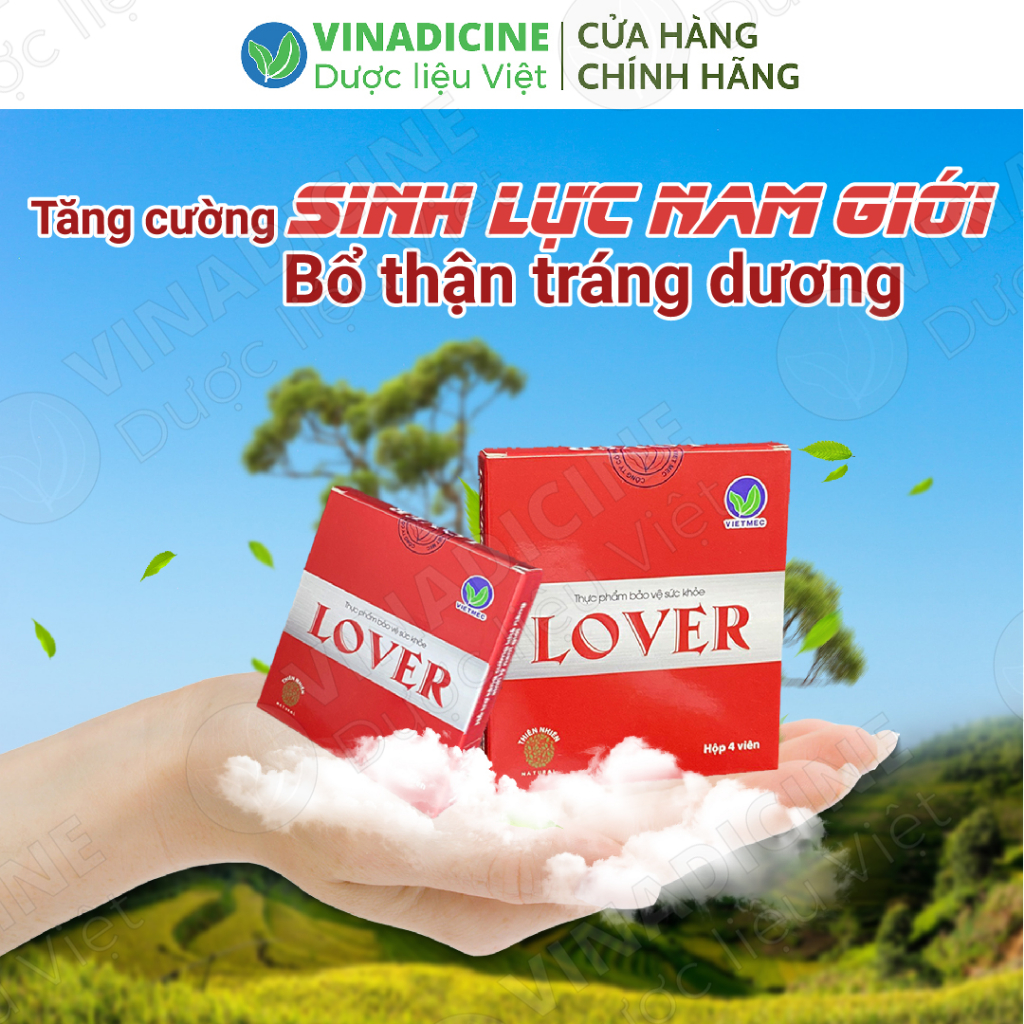 Bổ Thận, Tráng Dương, Tăng Cường Sinh Lực LOVER VIETMEC Dạng Viên 1 Hộp*4 Viên
