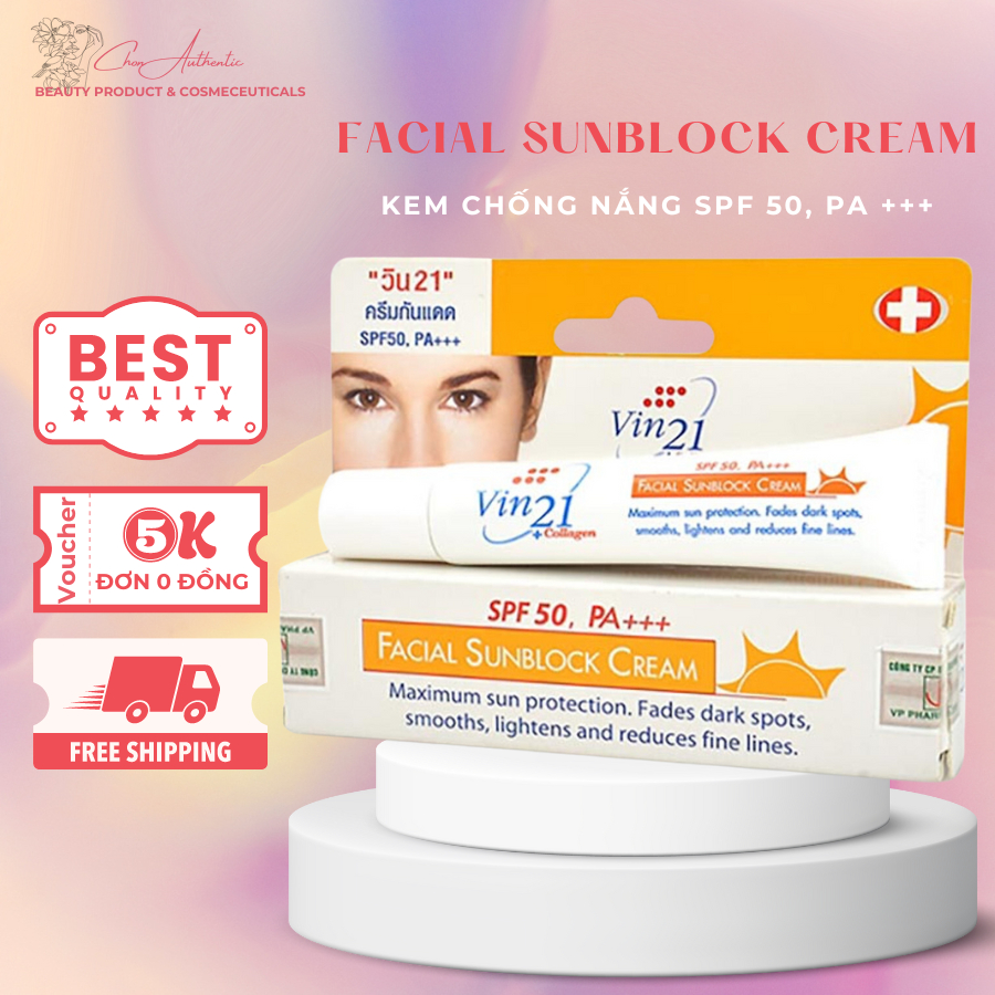 VIN 21 FACIAL SUNBLOCK CREAM Kem Chống Nắng SPF 50 PA +++