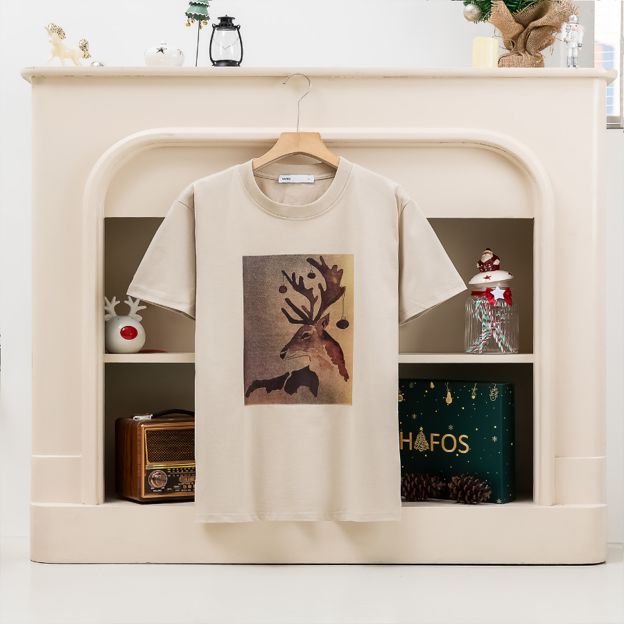 Áo Thun cổ tròn X-Mas The Series Hafos,phiên bản Giáng Sinh Giới Hạn - chất vải Cotton, thoáng mát, phom Mens