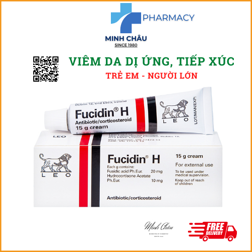 Fucidin-H 15g kem bôi giảm v.i.ê.m da dị ứng, v.i.ê.m da tiếp xúc ở người lớn và trẻ em.