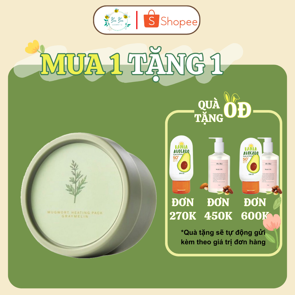 🇰🇷Mặt nạ ngải cứu 𝐆𝐫𝐚𝐲𝐦𝐞𝐥𝐢𝐧 𝐌𝐮𝐠𝐰𝐨𝐫𝐭 𝐇𝐞𝐚𝐭𝐢𝐧𝐠 𝐏𝐚𝐜𝐤 𝟏𝟎𝟎𝐠