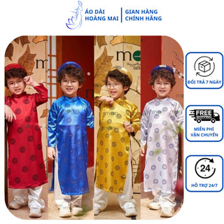 Áo dài cho bé trai, áo dài cách tân truyền thống thái tuấn gấm hoạ tiết chữ Phúc cao cấp - Áo Dài Hoàng Mai