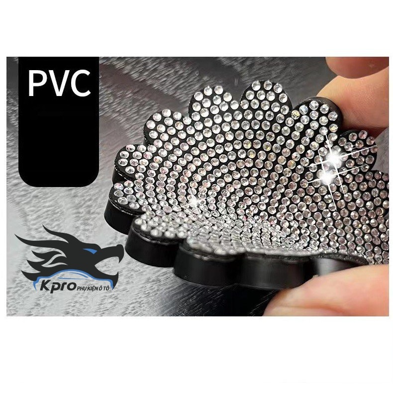 Bộ 2 lót ly silicon đính đá để trên ô tô, xe hơi - Hàng Kpro chất lượng cao