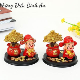 Tượng thần tài hũ vàng KÈM ĐẾ dễ thương mang lại tài lộc phong thủy CHIÊU TÀI HÚT LỘC-HC03