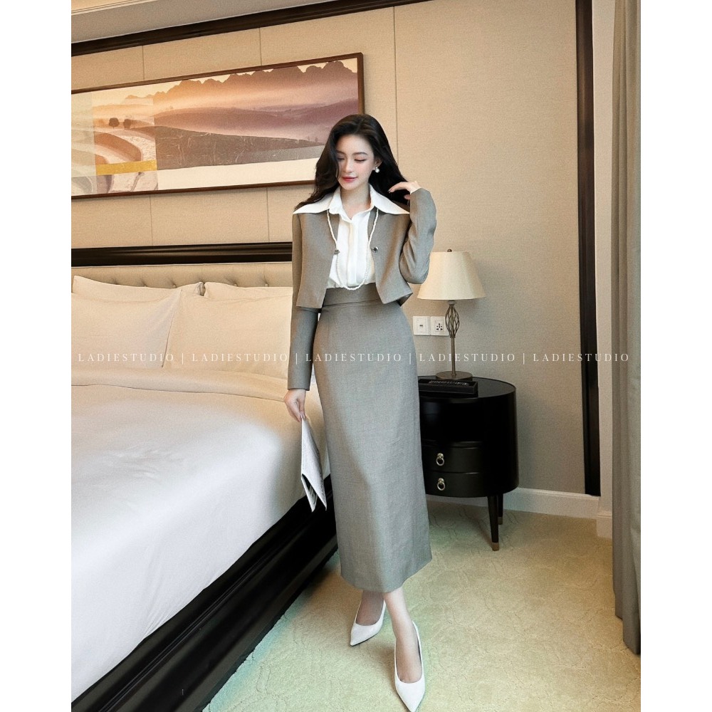 Áo Blazer Jennie Croptop 1 nút BLA06, Ladie Studio