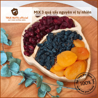 Mix Trái Cây Sấy Dẻo - 3 loại Quả sấy không đường (Nam viêt quất Mỹ, Nho đen chile, Mơ sấy dẻo Thổ Nhĩ Kì)
