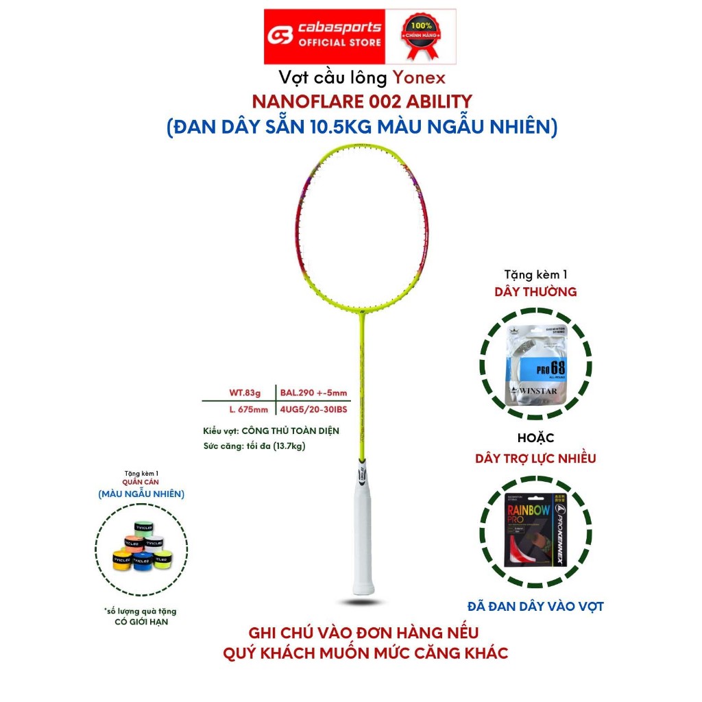 Vợt cầu lông Yonex Astrox 99 Play, 88D Play, 88S Play, 77 Play, Nanoflare 002 Clear, Astrox 01 Clear đã đan dây 10.5kg