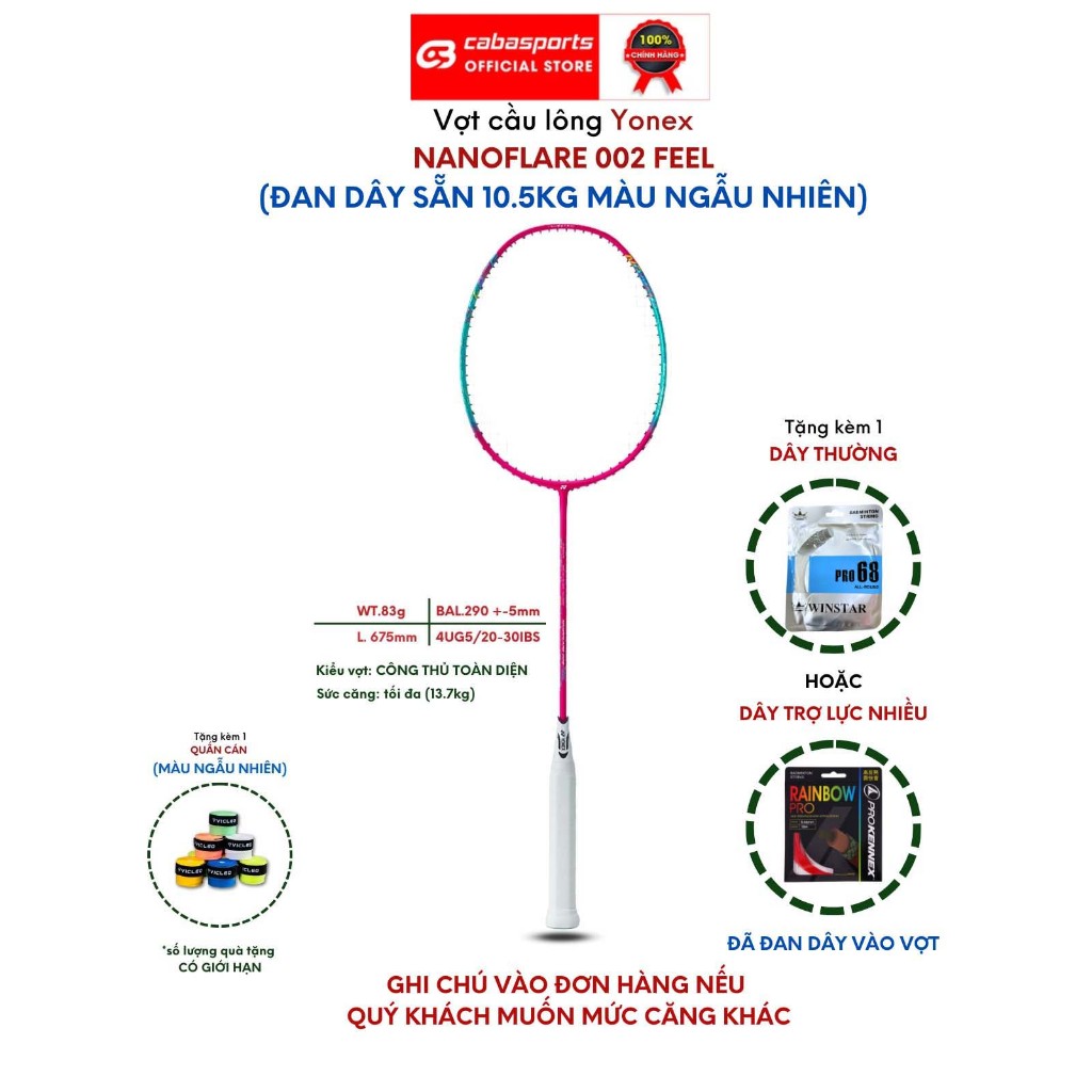 Vợt cầu lông Yonex Astrox 99 Play, 88D Play, 88S Play, 77 Play, Nanoflare 002 Clear, Astrox 01 Clear đã đan dây 10.5kg