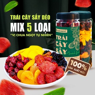 Mix trái cây sấy dẻo cho mẹ bầu TANU NUTS hũ 400g mix 5 loại hoa quả sấy dẻo ăn vặt văn phòng, ăn kiêng giảm cân.