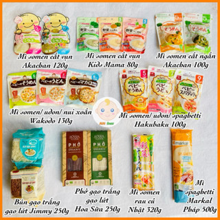 Mì somen, mì udon, mì spaghetti, bún, phở hữu cơ cho bé ăn dặm