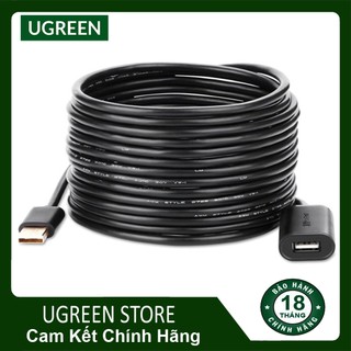 Dây usb 2.0 nối dài có chíp khuếch đại ugreen us121 dài 20m đến 30m chính hãng
