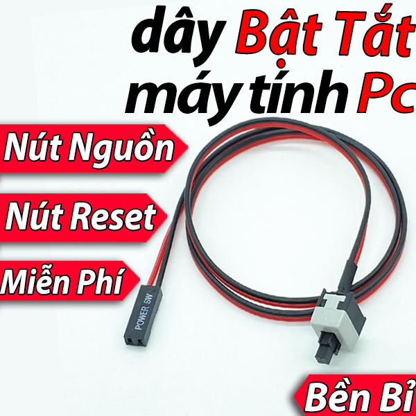 Nút nguồn máy tính pc để bàn thay thế power switch button Nút nguồn bật máy tính Nút bật nguồn pc Dây bật nguồn máy tính