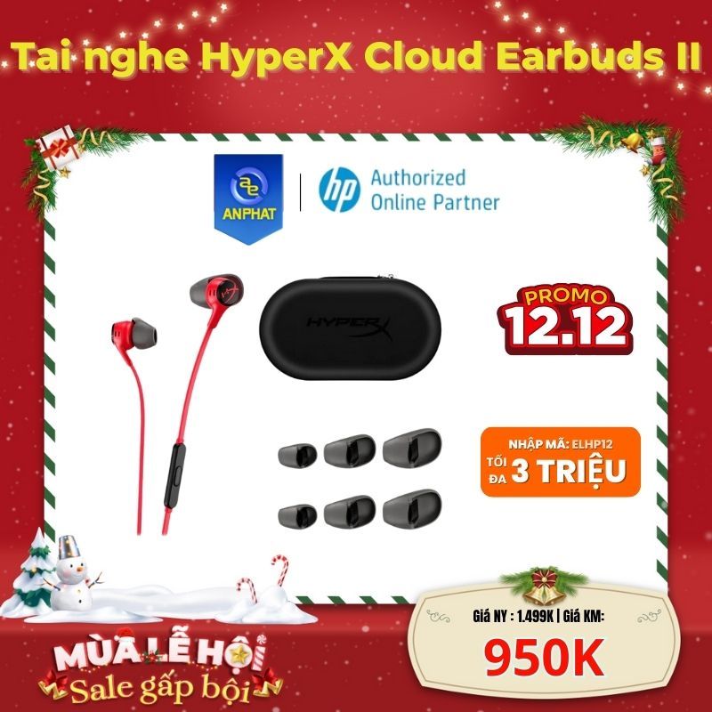 (Model 2023) Tai nghe HyperX Cloud Earbuds II - Hàng Chính Hãng - Bảo Hành 24 Tháng