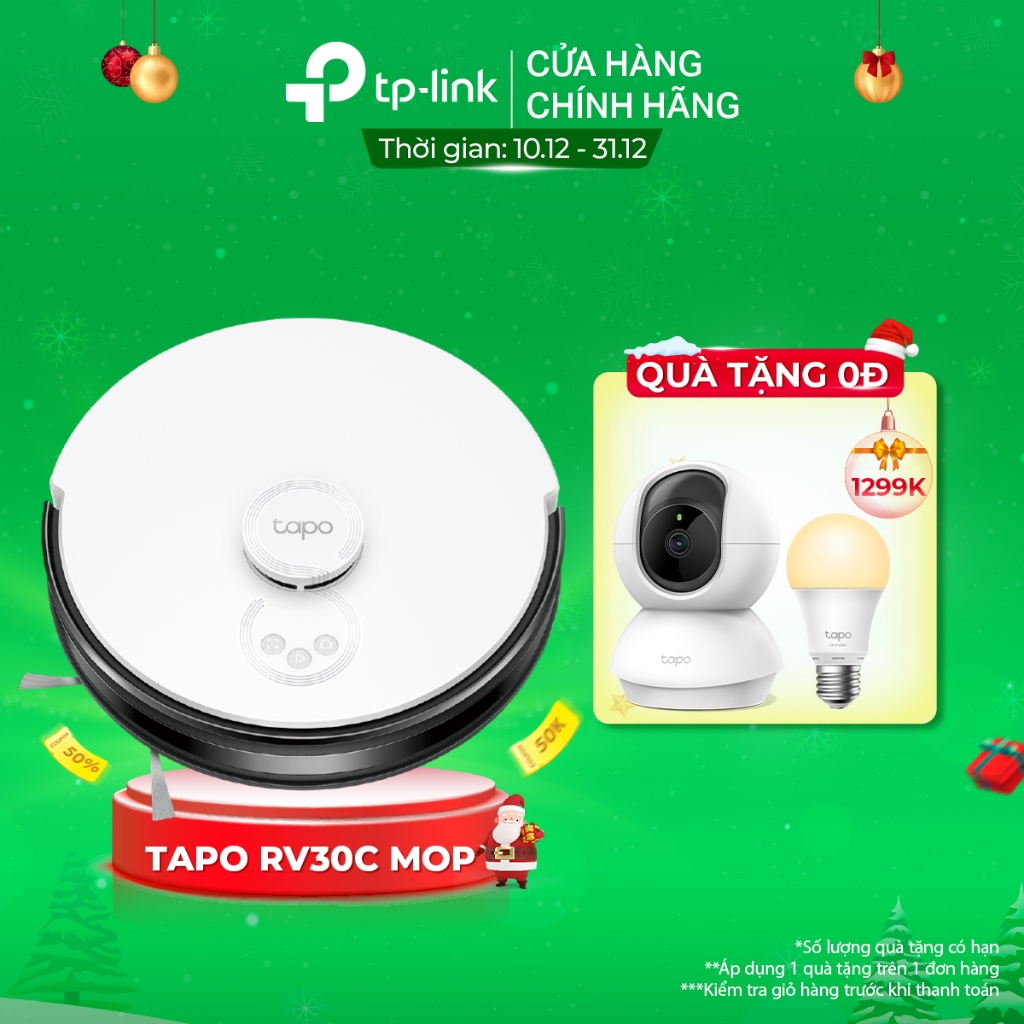 [Hàng Mới] Robot Hút Bụi Và Lau Nhà TP-Link Tapo RV30C Mop / RV30C Mop Plus Điều Hướng LiDar & Gyro Công Suất 4200Pa