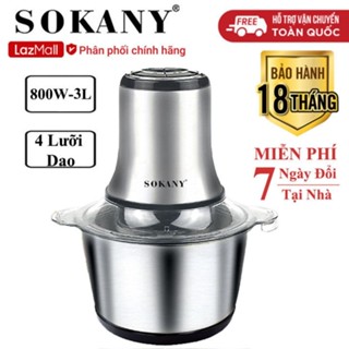 Máy xay thịt INOX SOKANY 3L với công suất 800W xay nhuyễn thịt làm giò chả, thực phẩm cho bé