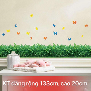 Decal dán tường, tranh dán tường, giấy dán tường, decal trang trí chân tường Cây cỏ xanh