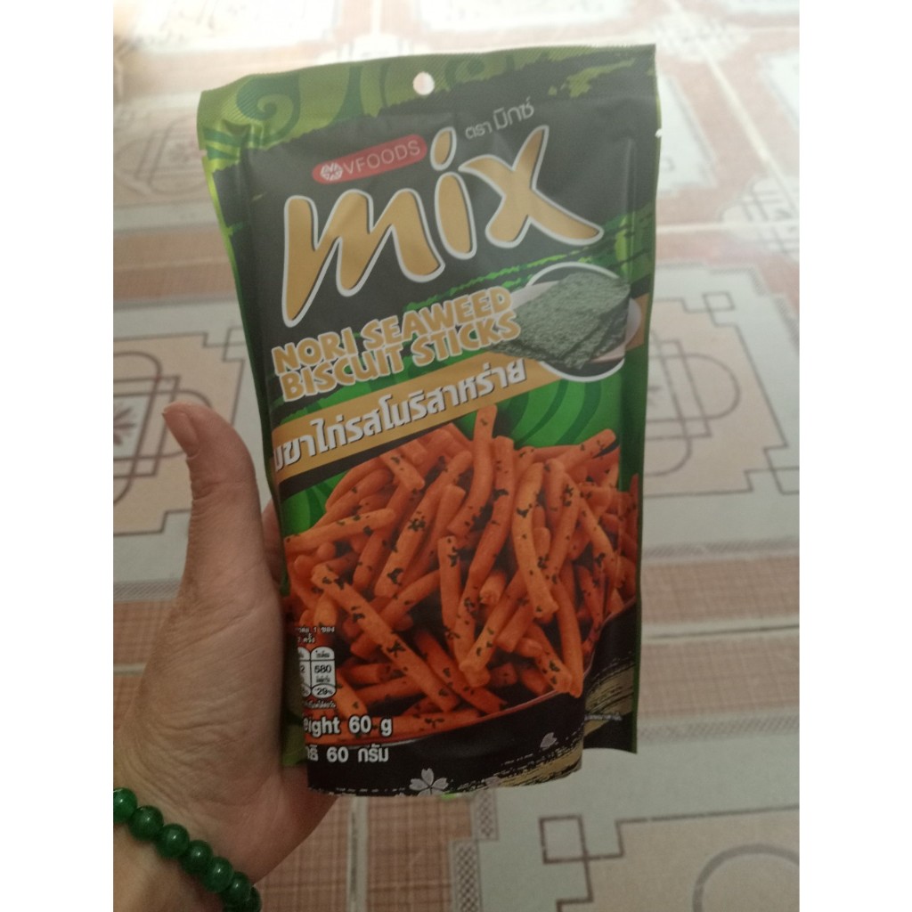 Snack tăm cay bim Mix  que cay vị ớt cay Thái Lan/ tảo biển gói to 60g