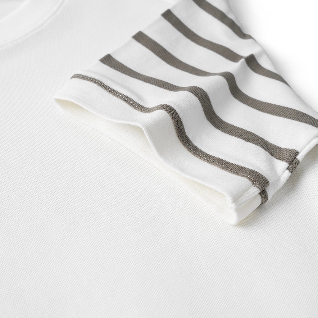 Áo thun nam Raglan VENEDO vải Pique phối Cotton Single sọc trẻ trung, năng động - HUSSIO