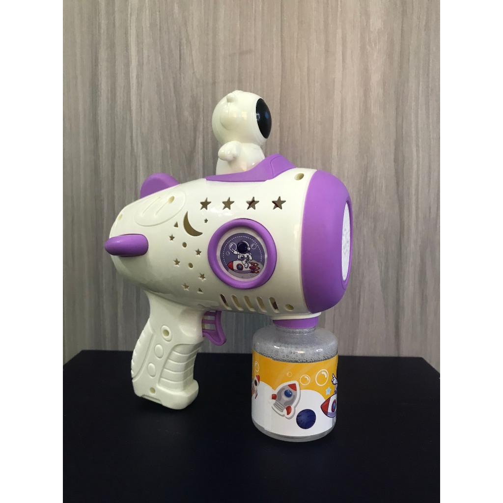 Súng Bắn Bong Bóng Xà Phòng Phi Hành Gia, Bộ Pin,1 Lọ Nước,Bộ Quà Tặng cho Bé