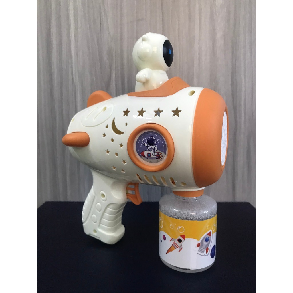 Súng Bắn Bong Bóng Xà Phòng Phi Hành Gia, Bộ Pin,1 Lọ Nước,Bộ Quà Tặng cho Bé