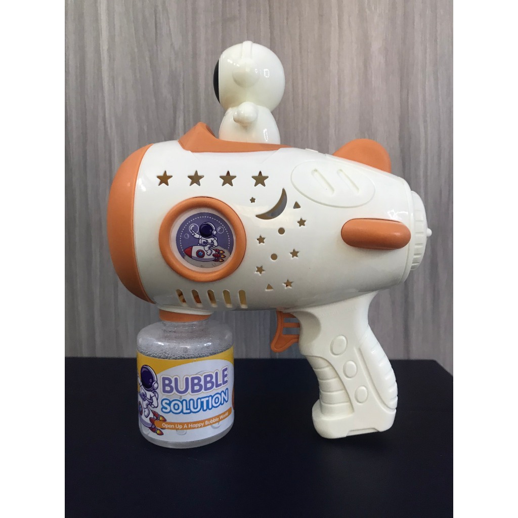 Súng Bắn Bong Bóng Xà Phòng Phi Hành Gia, Bộ Pin,1 Lọ Nước,Bộ Quà Tặng cho Bé