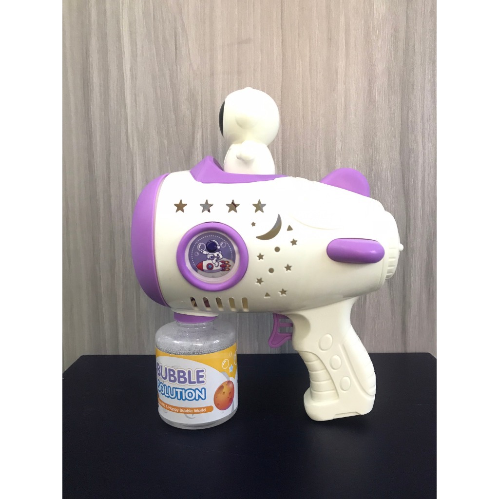 Súng Bắn Bong Bóng Xà Phòng Phi Hành Gia, Bộ Pin,1 Lọ Nước,Bộ Quà Tặng cho Bé