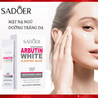  20 Gói Mặt Nạ Ngủ Dưỡng Trắng Căng Bóng Da Niacinamide ARBUTIN WHITE Dạng Gel SADOER Ban Đêm Giúp Dưỡng Trắng Cấp Ẩm 