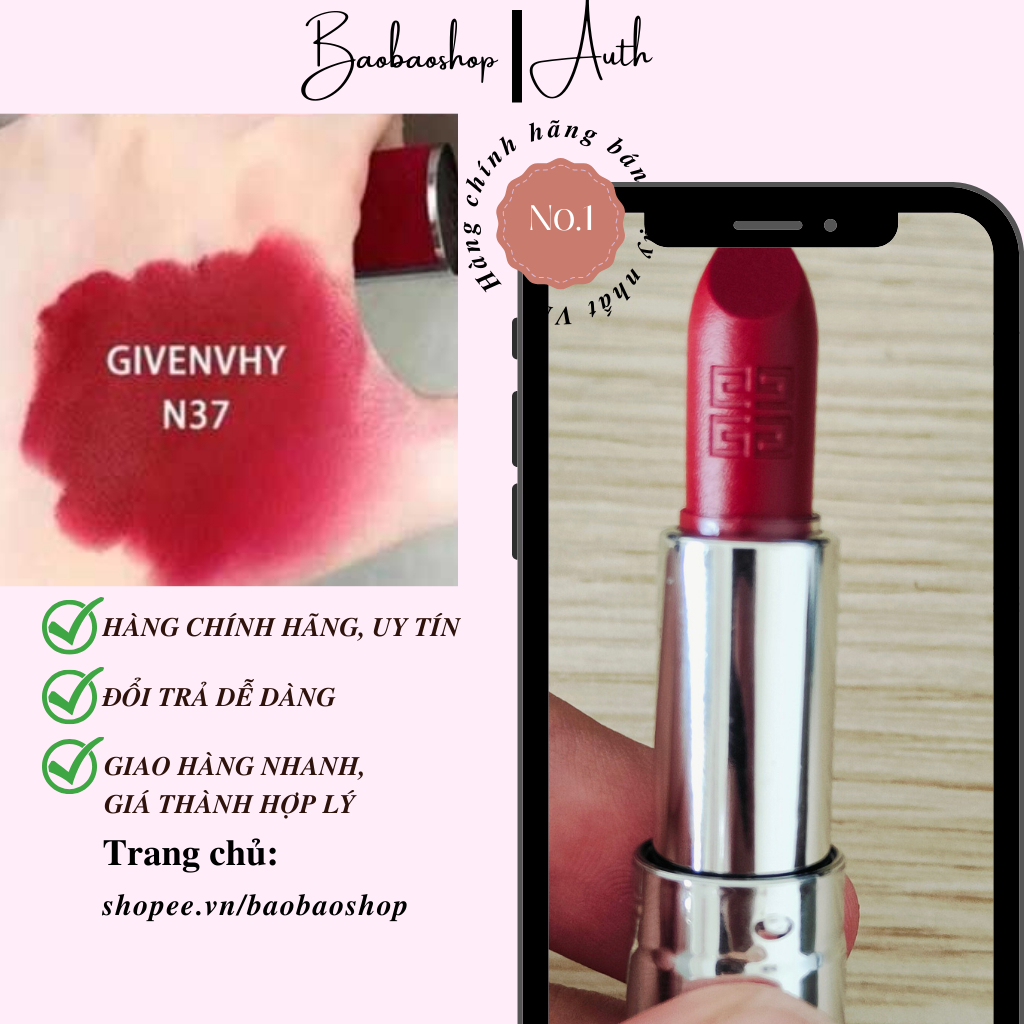 Son Givenchy Le Rouge Deep Velvet 1.5g - Sắc Màu Cao Cấp, Độc Đáo Cho Đôi Môi