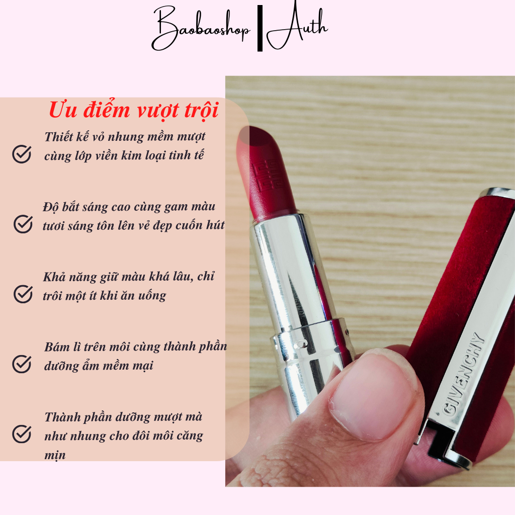 Son Givenchy Le Rouge Deep Velvet 1.5g - Sắc Màu Cao Cấp, Độc Đáo Cho Đôi Môi