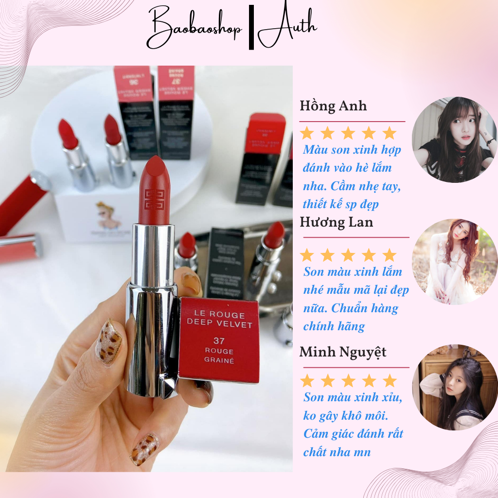Son Givenchy Le Rouge Deep Velvet 1.5g - Sắc Màu Cao Cấp, Độc Đáo Cho Đôi Môi