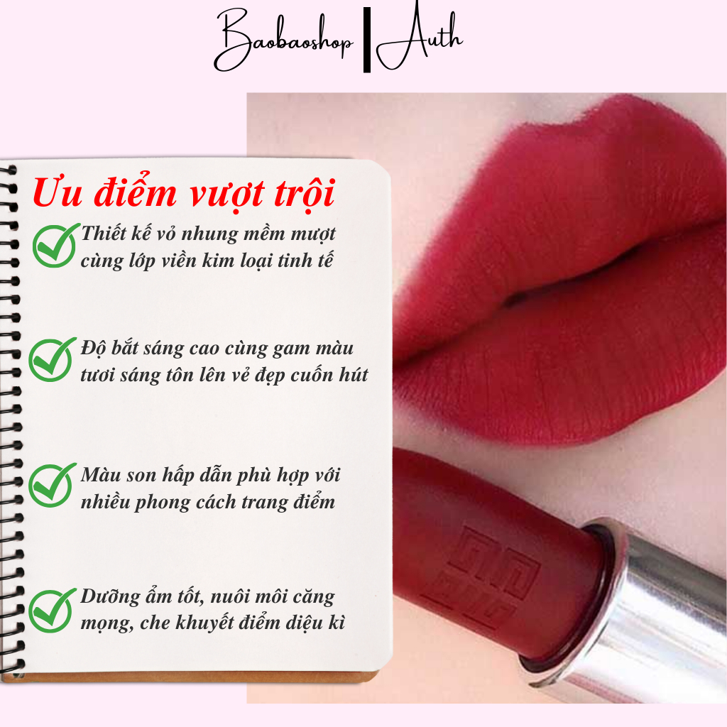 Son Givenchy Le Rouge Deep Velvet 1.5g - Sắc Màu Cao Cấp, Độc Đáo Cho Đôi Môi