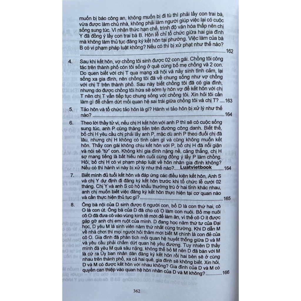 Sách - Luật Hôn Nhân Gia Đình,Luật Phòng,Chống Bạo Lực Gia Đình - 166 Tình Huống Giải Đáp Pháp Luật Về Hôn Nhân Gia Đình