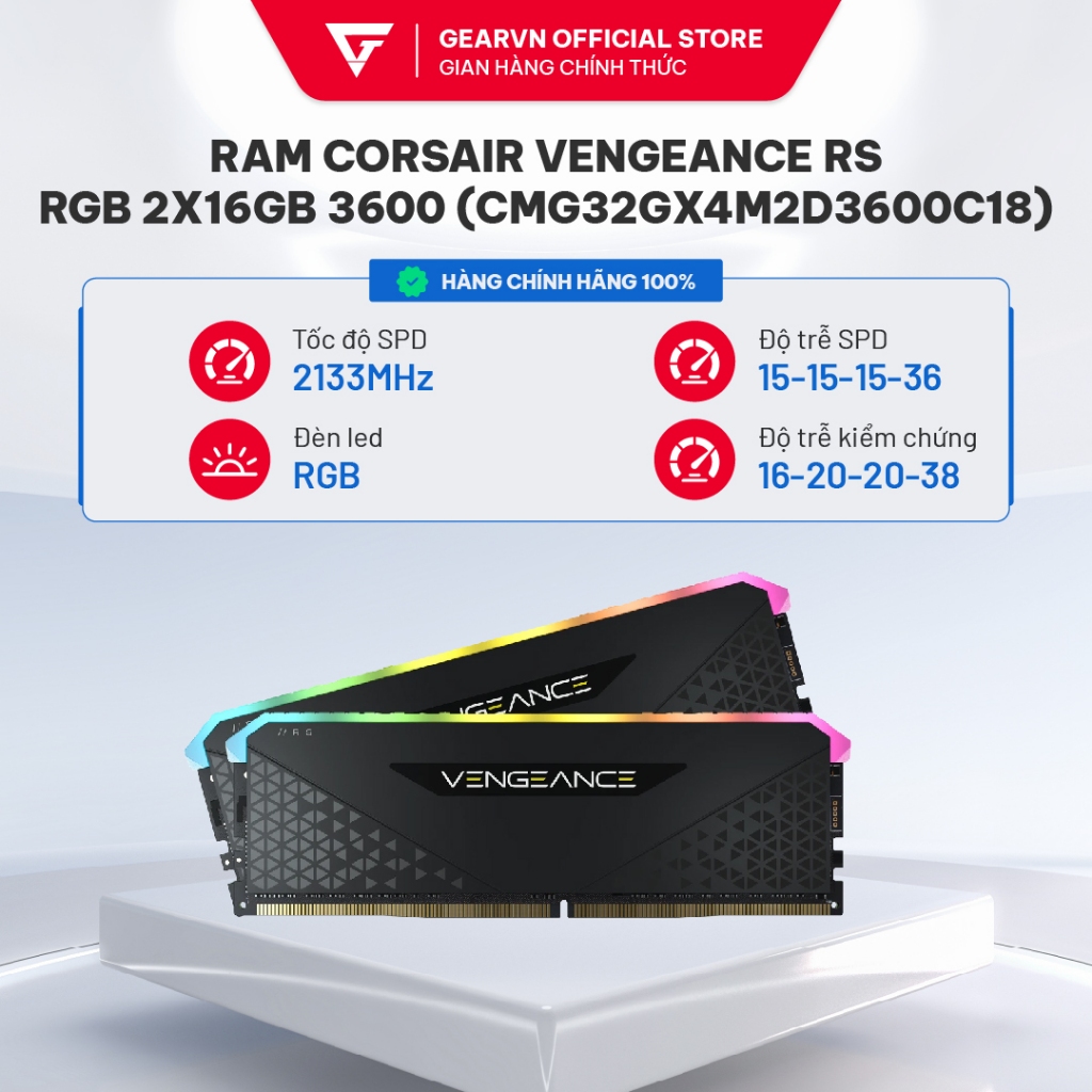 Ram Corsair Vengeance RS RGB 2x16GB 3600 (CMG32GX4M2D3600C18)