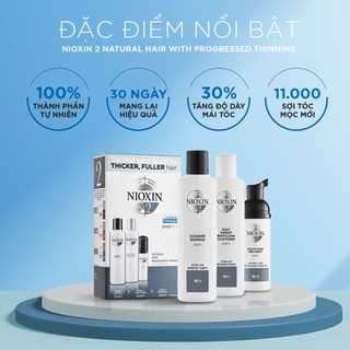Bộ Chăm Sóc Tóc Nioxin 2 Cho Tóc Tạo Kiểu, Thưa, Rụng Nhiều Bleached / Chemically Treated Hair With Progressed Thinning