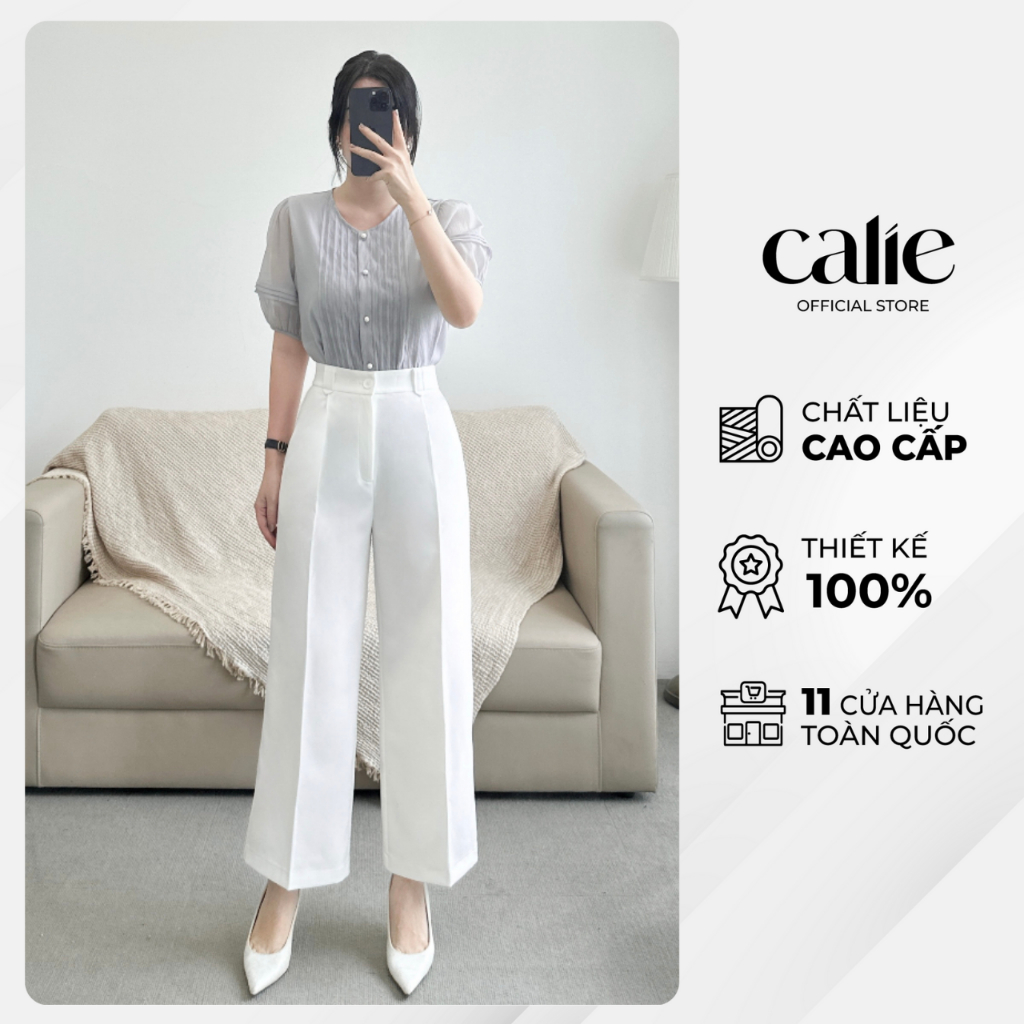 Quần ống đứng đính cá cạp - QD004