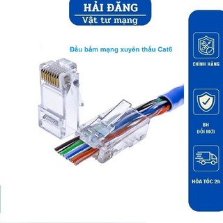 Đầu bấm , Hạt mạng Cat5e, Cat6 xuyên thấu chuẩn RJ45 8P Hàng cao cấp đóng gói túi 100 chiếc.