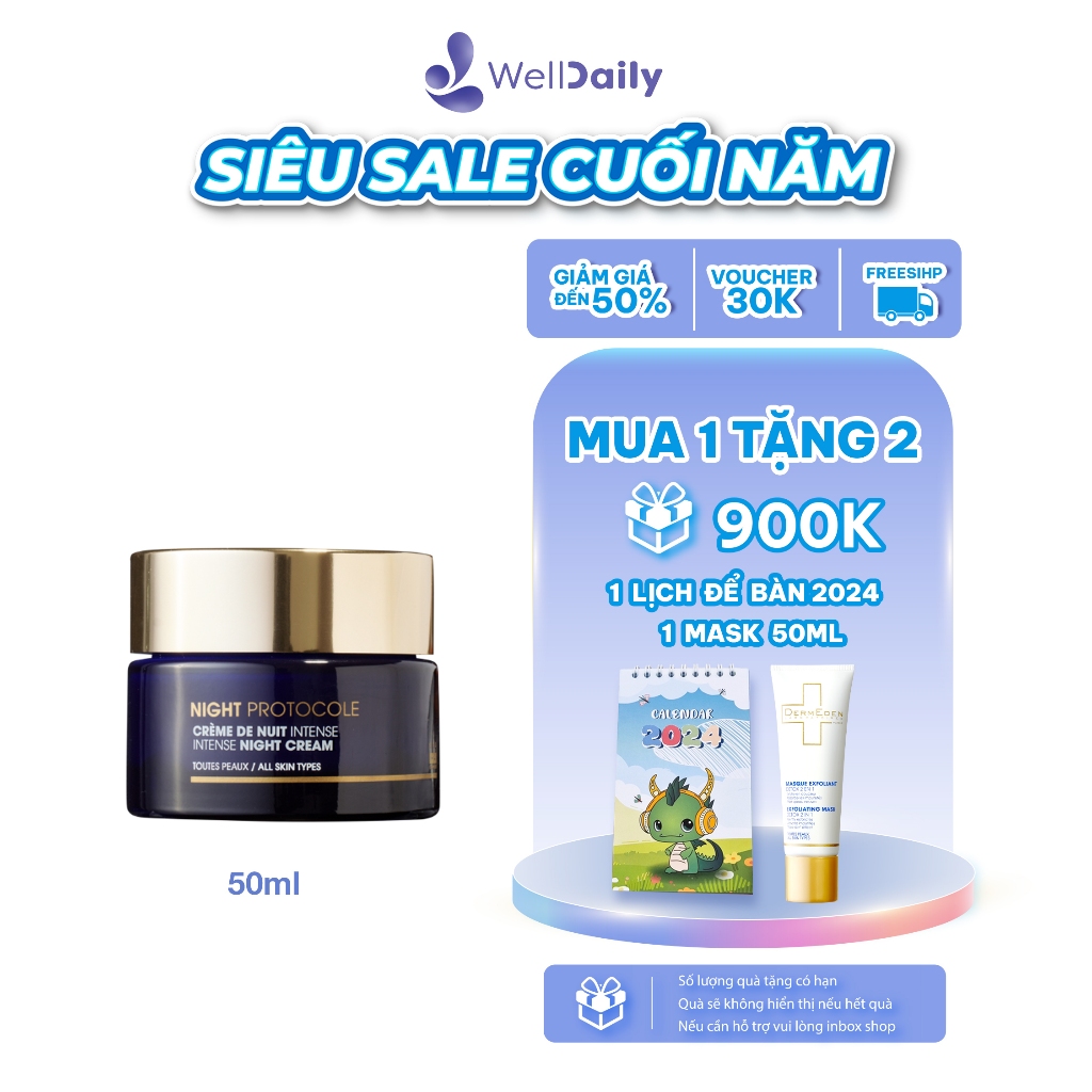 Kem Dưỡng Ẩm Giảm N.ám, Tàn Nhang Chống Lão Hoá Dermeden Night Cream Retinol 1% + Niacinamide 5%