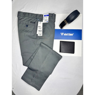 Quần kaki việt tiến màu chì đậm grey không ly 6r6591