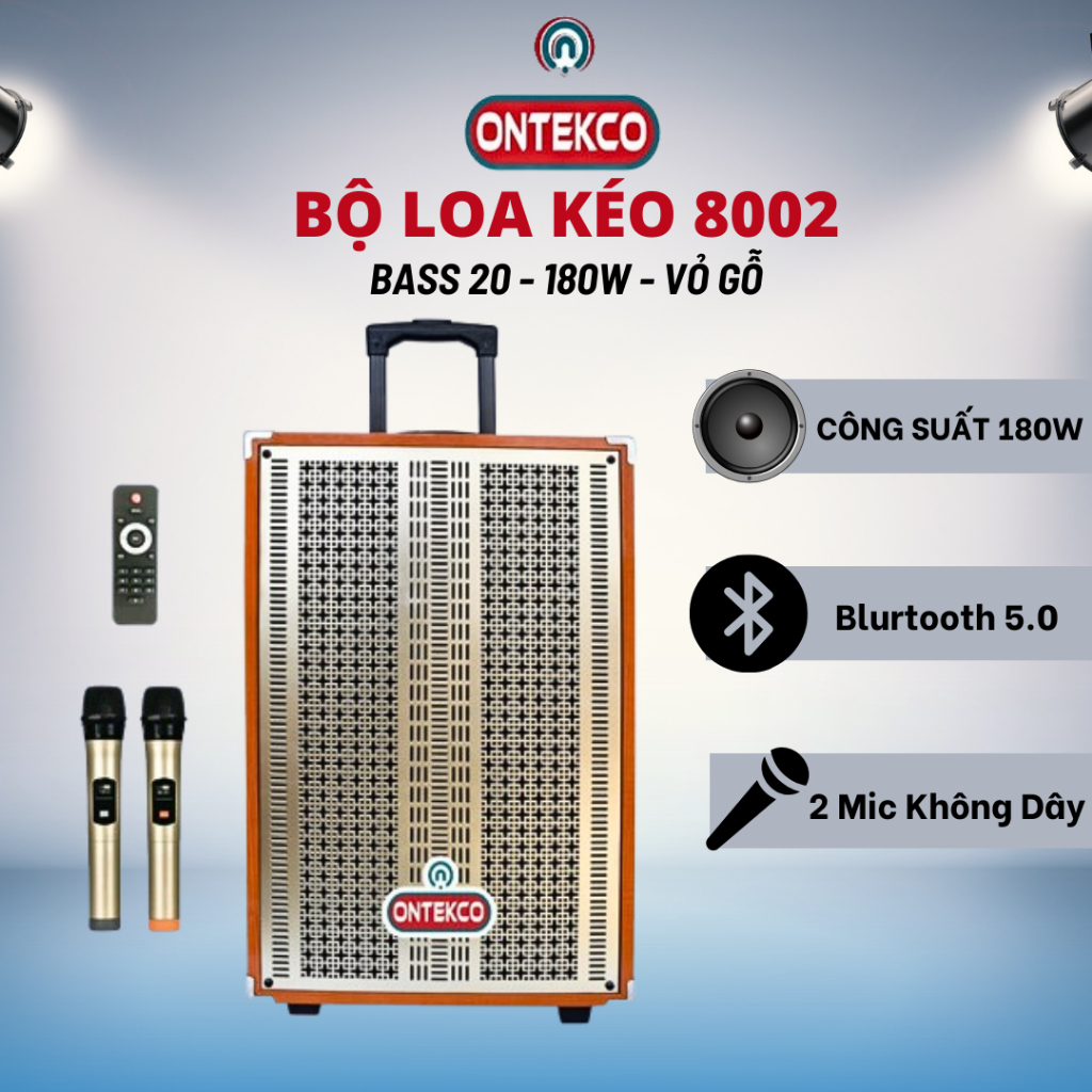Loa kéo ONTEKCO 8001/8002 kết nối bluetooth, bass 20 loa hát karaoke mic chống hú mạnh mẽ. BảO HÀNH 12 THÁNG
