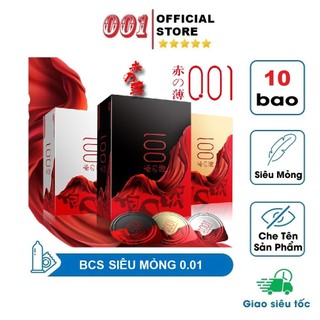 Combo 3 hộp bao cao su siêu mỏng 0.01, nhiều gel bôi trơn, kéo dài thời gian qhe - 30 chiếc - 001STORE