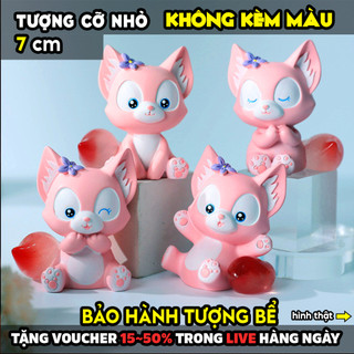 Tượng tô màu, CÁO LIMA TINH NGHỊCH, size M, thạch cao trắng (Không kèm màu), luyện vẽ, decor