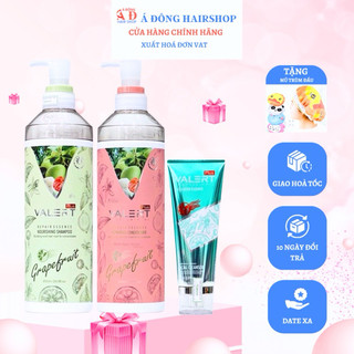[+Tặng mũ trùm] Bộ dầu gội xả bưởi Valert Grapefruit ngăn rụng mọc tóc 850mlx2 + Tuýp sữa rữa mặt