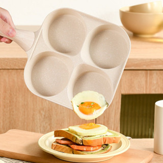 Chảo chiên rán trứng lớn làm bánh 4 ngăn chống dính khuôn chảo hình tròn dùng được bếp từ