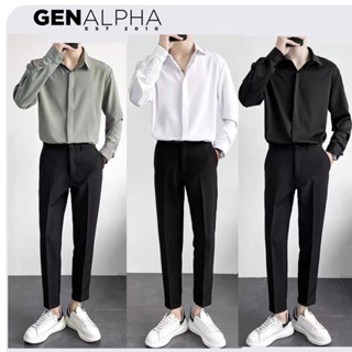 Combo quần áo nam quần tây nam kèm áo sơ mi tay dài cao cấp GEN ALPHA , set âu phục GEN145