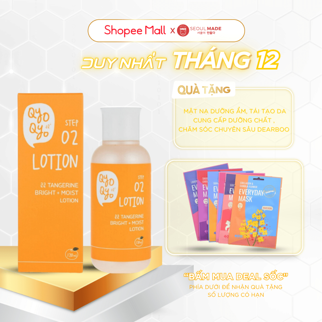 Sữa Dưỡng Da Qyo Qyo Tangerine Bright+Moist Cung Cấp Dưỡng Chất Cấp Ẩm Cho Da - 120Ml